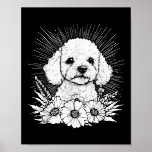 Tattoo Style Lover Poodle Retro Dog _1 Poster