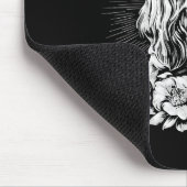Tattoo Style Lover Saluki Retro Dog Mousepad (Ecke)