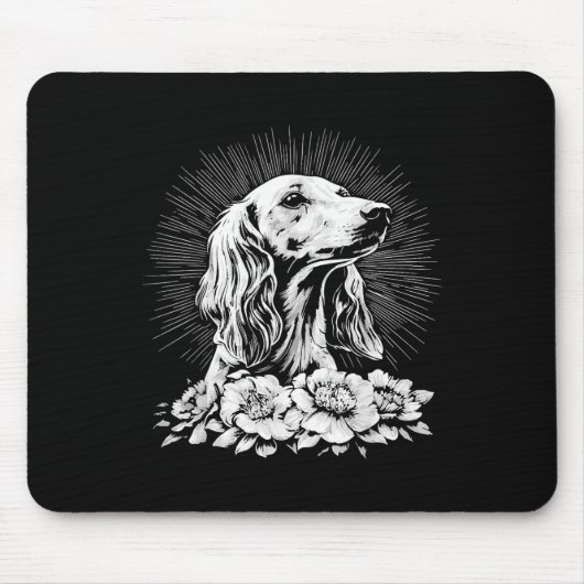 Tattoo Style Lover Saluki Retro Dog Mousepad (Vorne)