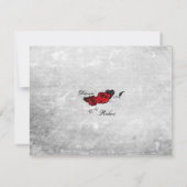 Tattoo Style Muerte Skull und Schnörkel laden ein Einladung (Rückseite)