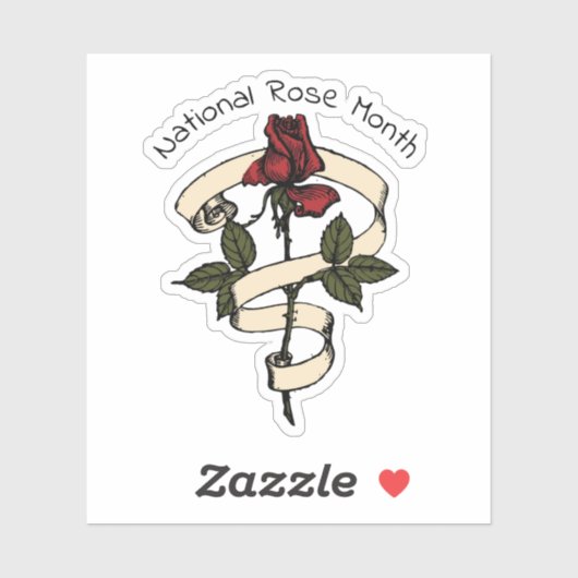 Tattoo Style Rose Aufkleber (Blatt)