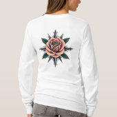 Tattoo Style Rose Compass T-Shirt Design (Rückseite)