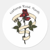 Tattoo Style Rose Runder Aufkleber (Vorderseite)