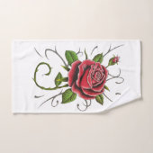 "Tattoo Style Rote Rose" Handtuch (Handtuch)