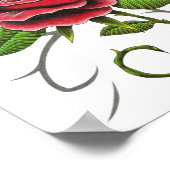 "Tattoo Style Rote Rose" Plakatdruck Poster (Ecke)