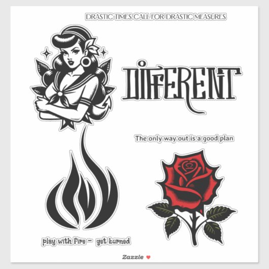 Tattoo style stickers all ages  aufkleber (Blatt)