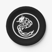Tattoo Style White Dragon Pappteller (Vorderseite)