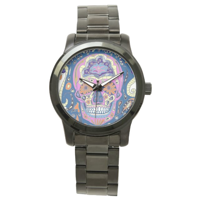 Tattoo Sugar Skull Armbanduhr (Vorderseite)