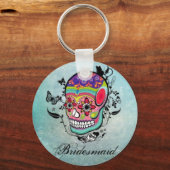 Tattoo Sugar Skull Bridesmaid Schlüsselanhänger (Vorderseite)