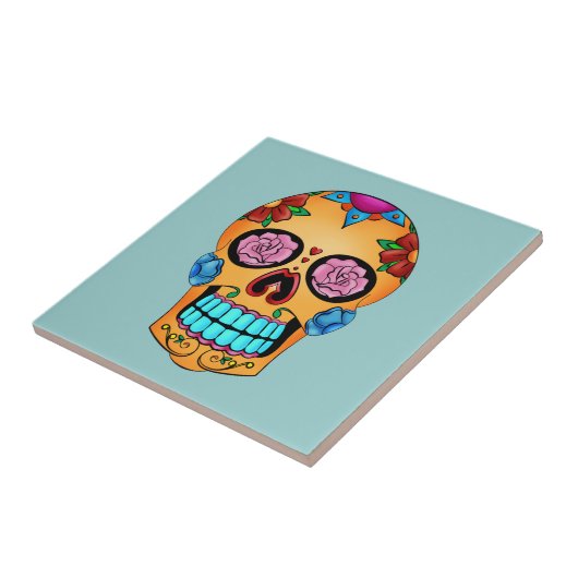 Tattoo Sugar Skull Fliese (Seite)