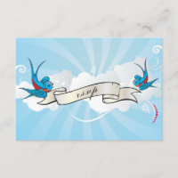 Tattoo Swallows and Scroll Empfang card