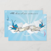 Tattoo Swallows and Scroll Empfang card Begleitkarte (Vorne/Hinten)