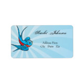 Tattoo Swallows and Scroll Urban Address Labels Adressaufkleber (Vorne)