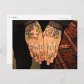 Tattoo, Tinte, letztes Mädchen im Kopf, Hände Postkarte (Vorne/Hinten)