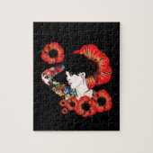 Tattoo Tintenfisch unter Mohn Blume Kunst von Leah Puzzle (Vertikal)