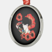 Tattoo Tintenfisch unter Mohn Blume Kunst von Leah Silbernes Ornament (Links)