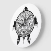 Tattoo Tribal Turtle Große Wanduhr (Winkel)