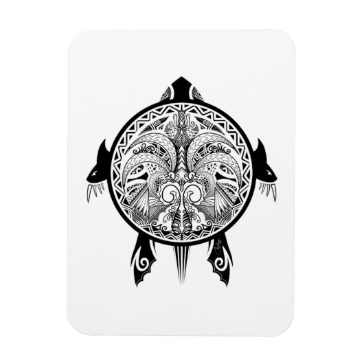 Tattoo Tribal Turtle Magnet (Vertikal)