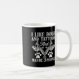 Tattoo- und Hundeliebhaber Lustige Tinte süchtig T Kaffeetasse