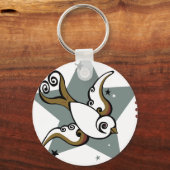 Tattoo Urban Swallow Bird Design Schlüsselanhänger (Vorderseite)