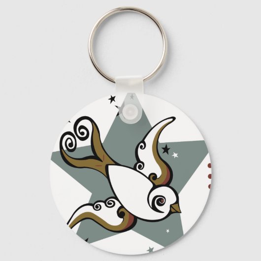 Tattoo Urban Swallow Bird Design Schlüsselanhänger (Vorderseite)