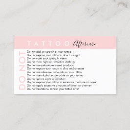 Tattoo vermeidet Ratschläge nach der Behandlung ni Visitenkarte