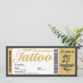 Tattoo Voucher Certificate Ticket Geschenkkarte Einladung (Stehend Vorderseite)