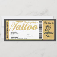 Tattoo Voucher Certificate Ticket Geschenkkarte
