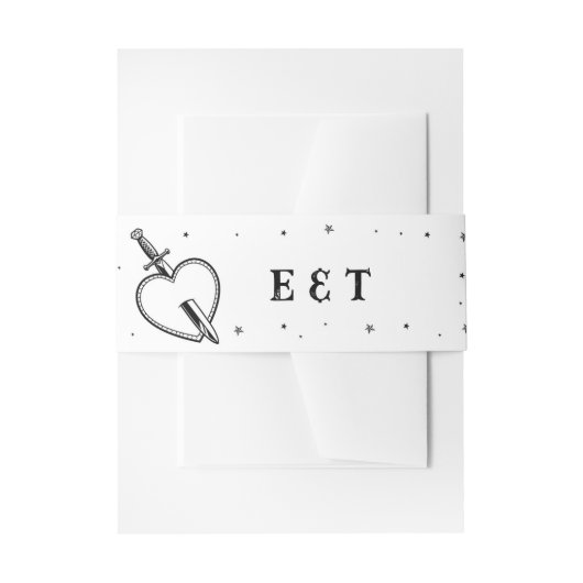 Tattoo Wedding Heart Knife Band Cutlery (Vorderseite Beispiel)