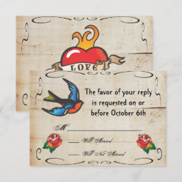 Tattoo Wedding RSVP Card