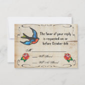 Tattoo Wedding RSVP Card Karte (Vorderseite)