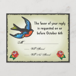 Tattoo Wedding RSVP Card Karte