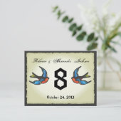 Tattoo Wedding Tischnummer Card (Stehend Vorderseite)