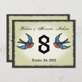 Tattoo Wedding Tischnummer Card (Vorne/Hinten)