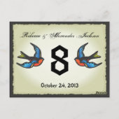 Tattoo Wedding Tischnummer Card (Rückseite)