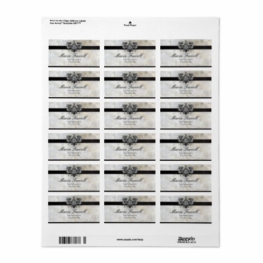 Tattoo Winged Heart Gaelic Irish Tattoo Design Adressaufkleber (Vorne)