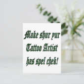 Tattoo Zell Karo Postkarte (Stehend Vorderseite)