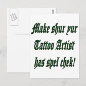 Tattoo Zell Karo Postkarte (Vorne/Hinten)