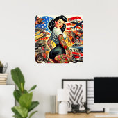 Tattooed American Button-up Poster (Heimbüro)
