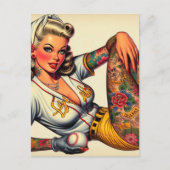 Tattooed Baseball Girl Postkarte (Vorderseite)