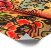 Tattooed Beer Girl Poster (Ecke)