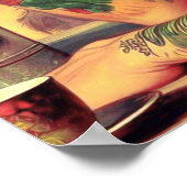 Tattooed Biker Button-up Poster (Ecke)
