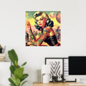 Tattooed Biker Button-up Poster (Heimbüro)