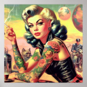Tattooed Biker Button-up Poster (Vorne)