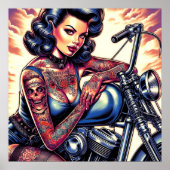 Tattooed Biker Girl Poster (Vorne)