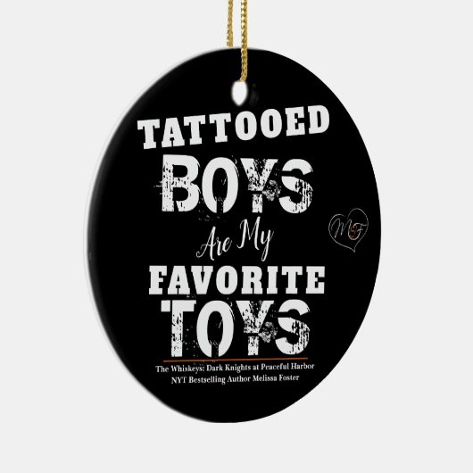 Tattooed Boys sind meine Lieblingsspielzeugschmuck Keramik Ornament (Rechts)