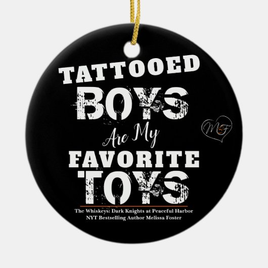 Tattooed Boys sind meine Lieblingsspielzeugschmuck Keramik Ornament (Vorne)