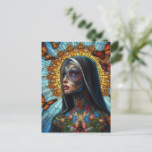 Tattooed Butterfly Nun verklebte Glass Postkarte (Stehend Vorderseite)