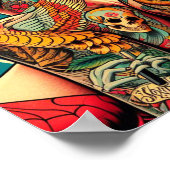 Tattooed Button-up Girls Poster (Ecke)