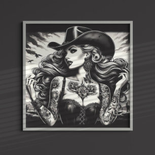 Tattooed Cowgirl Poster